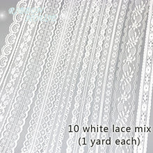 Load image into Gallery viewer, (5 yards/roll) white lace fabric Webbing Decoration packing Material roll wholesale