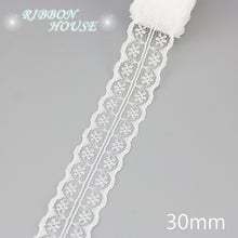 Load image into Gallery viewer, (5 yards/roll) white lace fabric Webbing Decoration packing Material roll wholesale