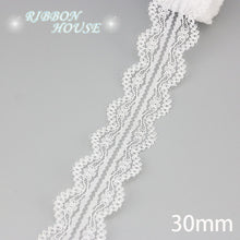 Load image into Gallery viewer, (5 yards/roll) white lace fabric Webbing Decoration packing Material roll wholesale