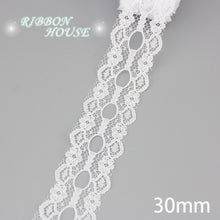 Load image into Gallery viewer, (5 yards/roll) white lace fabric Webbing Decoration packing Material roll wholesale