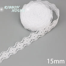 Load image into Gallery viewer, (5 yards/roll) white lace fabric Webbing Decoration packing Material roll wholesale